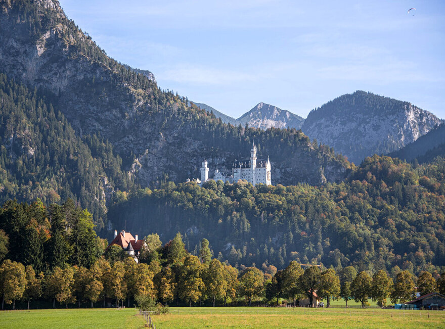 View of Neuschwanstein Castle near Füssen in the Allgäu